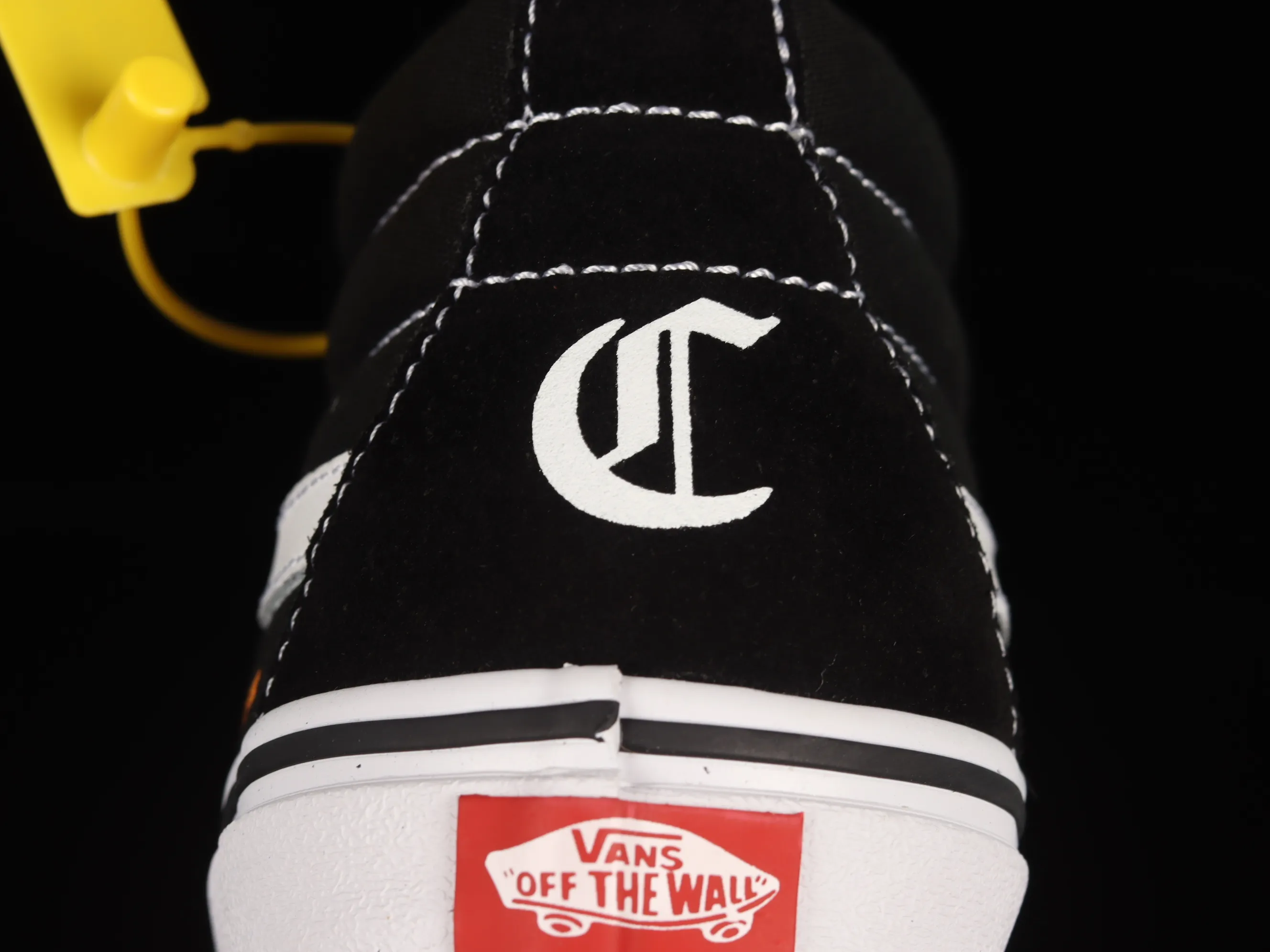 All categories Vans Vans series Vans Mid Vans China Coutie Vans x One World 2 joint limited edition black and yellow letter mid-top casual canvas shoes VN0A391F3TGT